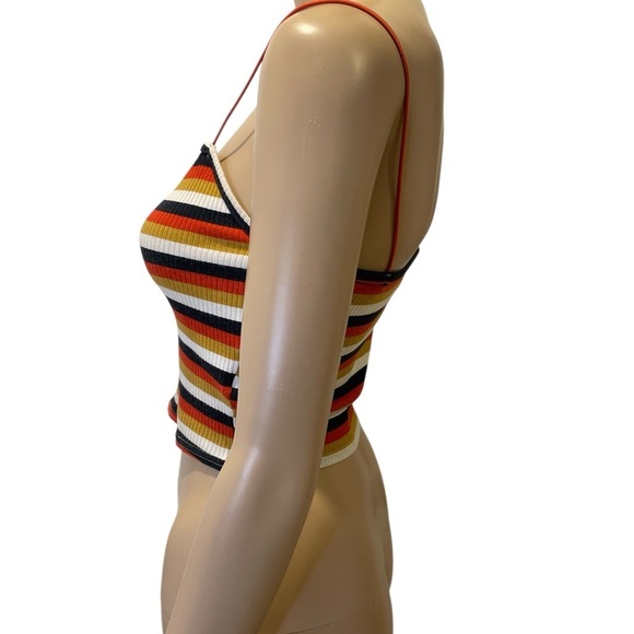 Urban Outfitters Black and Orange Ribbed Crop Camisole size M - Picture 2 of 3